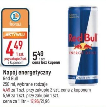 E.Leclerc Red Bull Napój energetyczny 250ml oferta