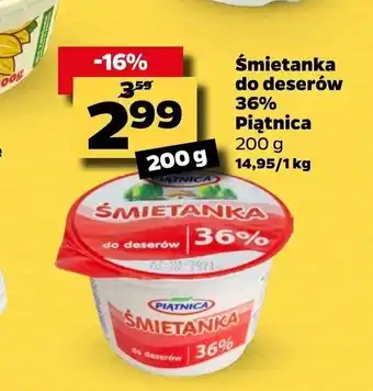 Netto Śmietanka do deserów 36% Piątnica 200g oferta