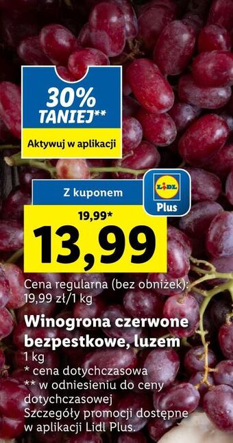 Lidl Winogrona czerwone bezpestkowe oferta