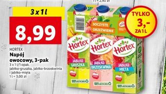 Lidl Napój jabłko- gruszka + napój brzoskwinia mięta hortex oferta