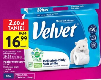 Intermarche Papier toaletowy delikatnie biały velvet oferta
