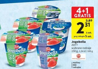 Intermarche Jogurt truskawkowy bez dodatku cukrów zott jogobella oferta