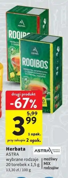 Intermarche Herbata z czerwonokrzewu cytryną i imbirem astra rooibos oferta