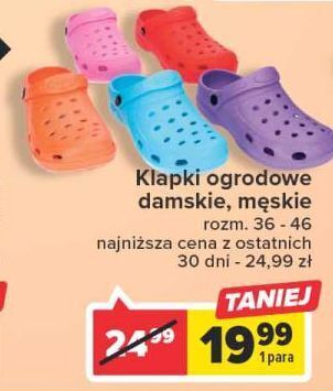 Carrefour Klapki ogrodowe męskie 36-46 oferta