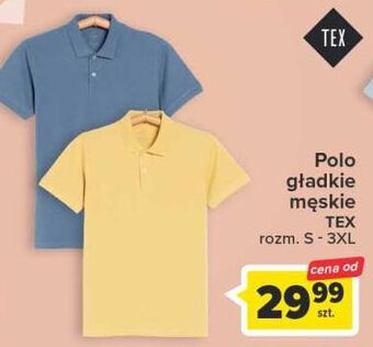 Carrefour Polo męskie gładkie s-3xl tex oferta