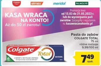 Carrefour Pasta do zębów whitening colgate total oferta