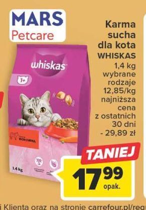 Carrefour Karma dla kota z wołowiną whiskas oferta