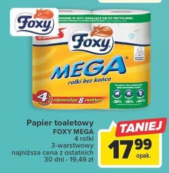 Carrefour Papier toaletowy foxy mega oferta