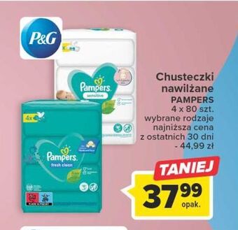 Carrefour Chusteczki nawilżane pampers sensitive oferta