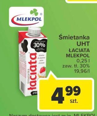 Carrefour Śmietanka 30 % łaciata oferta