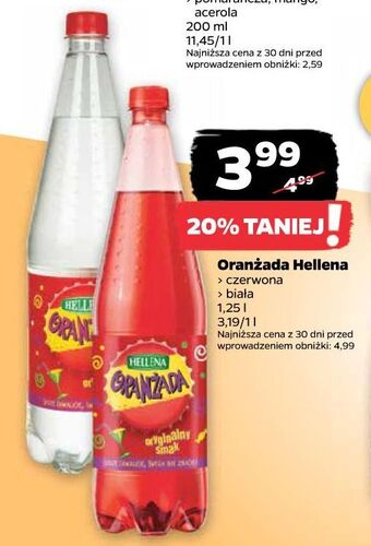 Netto Oranżada czerwona hellena oferta