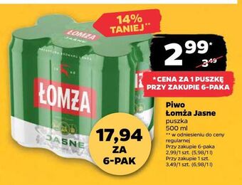Netto Piwo łomża jasne (dawniej export) oferta