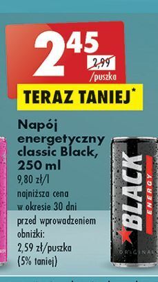 Biedronka Napój energetyczny classic black energy oferta