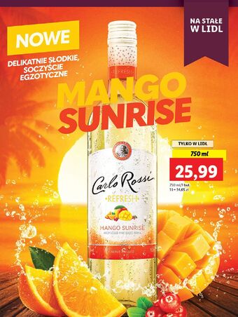 Lidl Wino carlo rossi refresh mango sunrise oferta