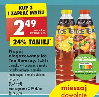 Biedronka Napój o smaku malinowym remsey ice tea oferta