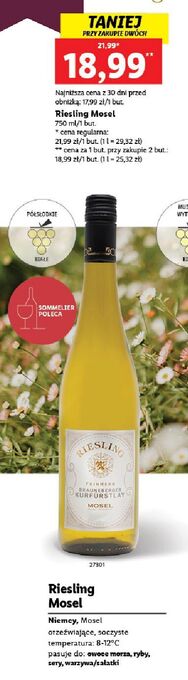 Lidl Wino mosel riesling oferta
