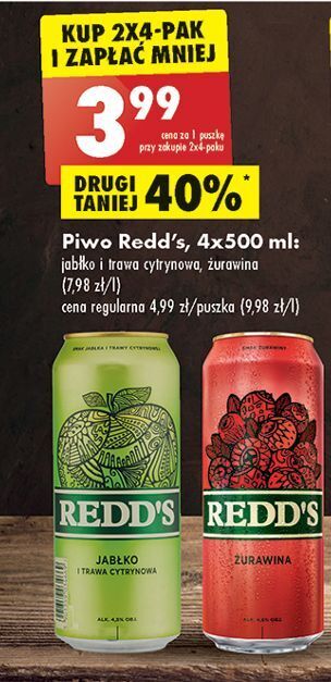 Biedronka Piwo redd's jabłko i trawa cytrynowa oferta