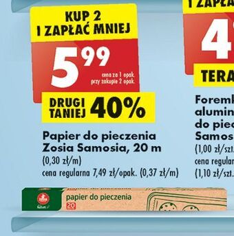 Biedronka Papier do pieczenia 20 m zosia samosia oferta