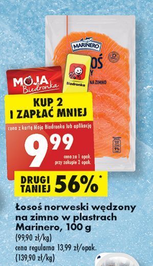 Biedronka Łosoś wędzony na zimno plastry marinero oferta