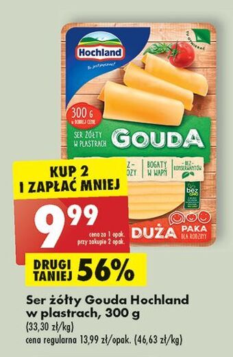 Biedronka Ser gouda plastry hochland oferta