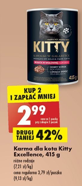 Biedronka Karma dla kota z wołowina kitty excellence oferta