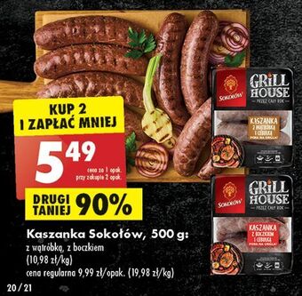 Biedronka Kaszanka z boczkiem i cebulką sokołów grill house oferta