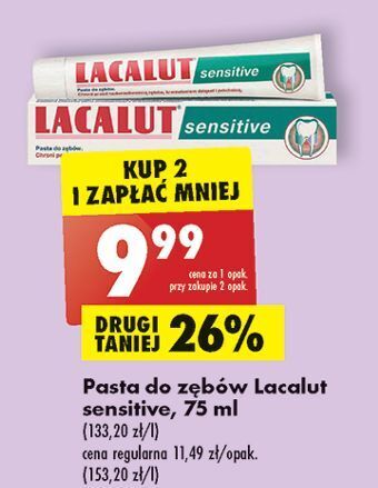 Biedronka Pasta do zębów lacalut sensitive oferta