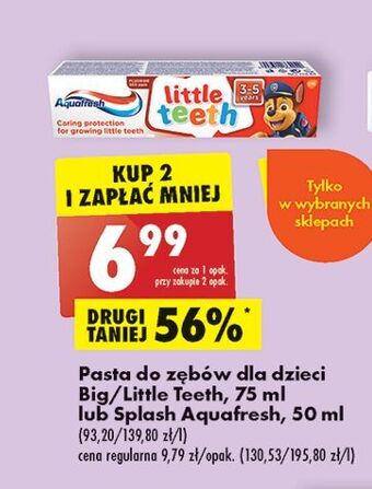 Biedronka Pasta do zębow truskawkowa 3-8 lat aquafresh splash oferta