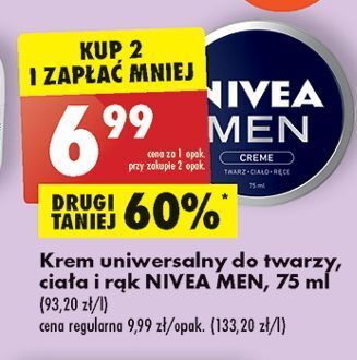 Biedronka Krem do twarzy i ciała nivea men creme oferta