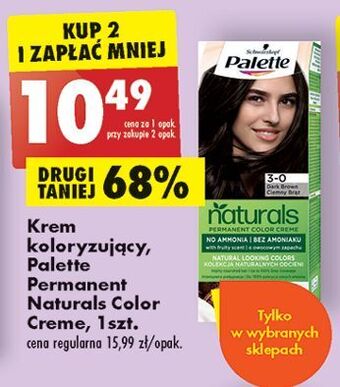 Biedronka Farba do włosów 3-0 ciemny brąz palette permanent naturals color creme oferta