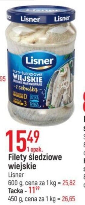 E.Leclerc Filety śledziowe wiejskie Lisner 600g oferta