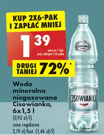 Biedronka CISOWIANKA Woda mineralna niegazowana 1,5l oferta