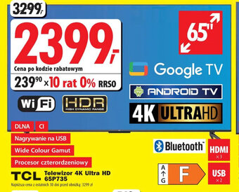 Media Expert TCL Telewizor 4K Ultra HD 65P735 oferta