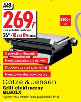 Media Expert Götze & Jensen Grill elektryczny GL601X oferta