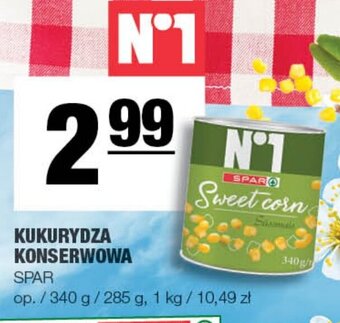 KUKURYDZA KONSERWOWA SPAR 340g/285g