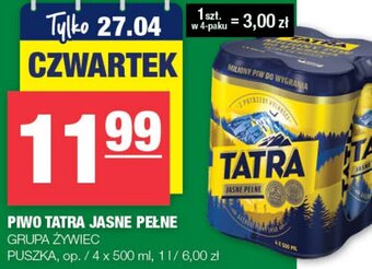 Spar PIWO TATRA JASNE PEŁNE GRUPA ŻYWIEC 4x500ml oferta