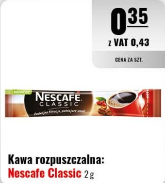 Eurocash Kawa rozpuszczalna: Nescafe Classic 2g oferta