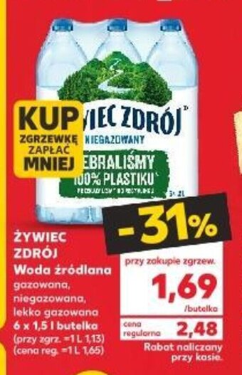 Kaufland ŻYWIEC ZDRÓJ Woda źródlana 1,5l oferta