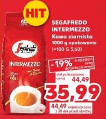 Kaufland SEGAFREDO INTERMEZZO Kawa ziarnista 1000 g oferta