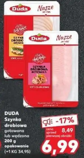 Kaufland DUDA Szynka drobiowa gotowana lub wędzona 200 g oferta