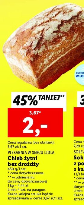 Lidl Chleb żytni bez drożdży oferta