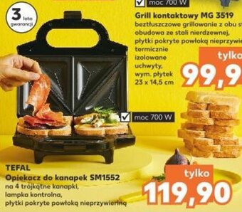 Kaufland TEFAL Opiekacz do kanapek SM1552 oferta