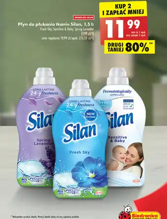 Biedronka Płyn do Płyn do płukania tkanin Silan, 1,5l oferta