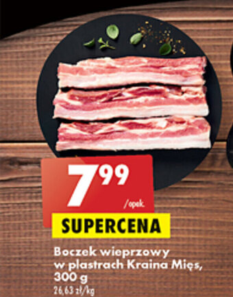 Biedronka Boczek wieprzowy w plastrach Kraina Mięs, 300 g oferta