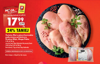 Biedronka Świeży filet z piersi kurczaka pakowany próżniowo Kraina Mięs, Mega Paka 1kg oferta