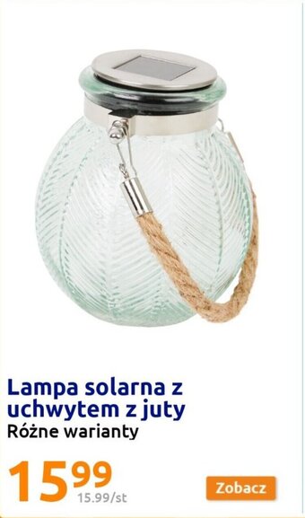 Action Lampa solarna z uchwytem z juty oferta