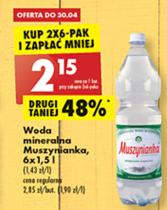 Biedronka Woda mineralna Muszynianka, 6x1,5l oferta
