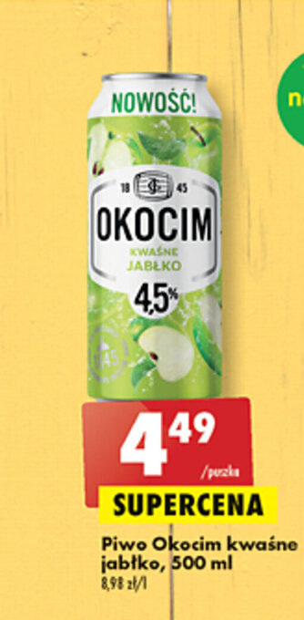 Biedronka Piwo Okocim kwaśne jabłko, 500 ml oferta