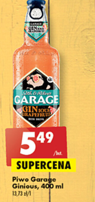 Biedronka Piwo Garage Ginious, 400 ml oferta