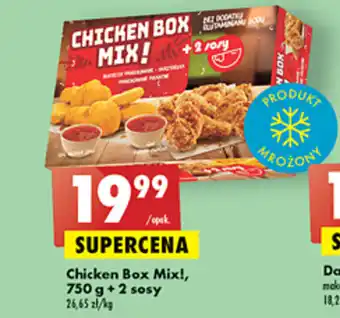 Biedronka Chicken Box Mix!, 750 g + 2 sosy 26,65 zł/kg oferta